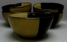 Sango AVANTI BLACK 4721 ICE CREAM BOWLS  SET OF FIVE