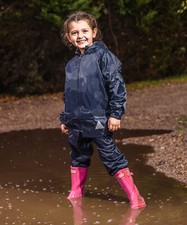 Kids Unisex Result Waterproof Suit Jacket+Trousers for Junior Rain Set with Hood
