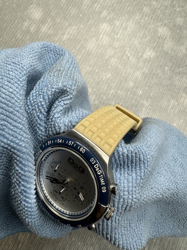 D&G Dolce & Gabbana Juan Chr DW0417 Blue Bezel Silver Dial Silicone Strap WATCH - Picture 6 of 18