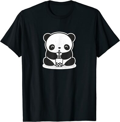 Cute Kawaii Panda Drinking Bubble Tea T-Shirt by TURBO VOLCANO *NEW* 10 Colors