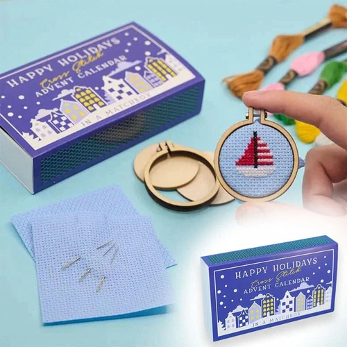 Weihnachten Kreuzstich Adventskalender Set 24 Tage Countdown Xmas Stickpackung - Bild 7 von 14
