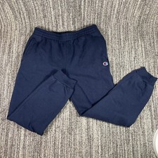 Champion Youth Boys Size Large Script Logo Fleece Jogger Sweatpants Navy