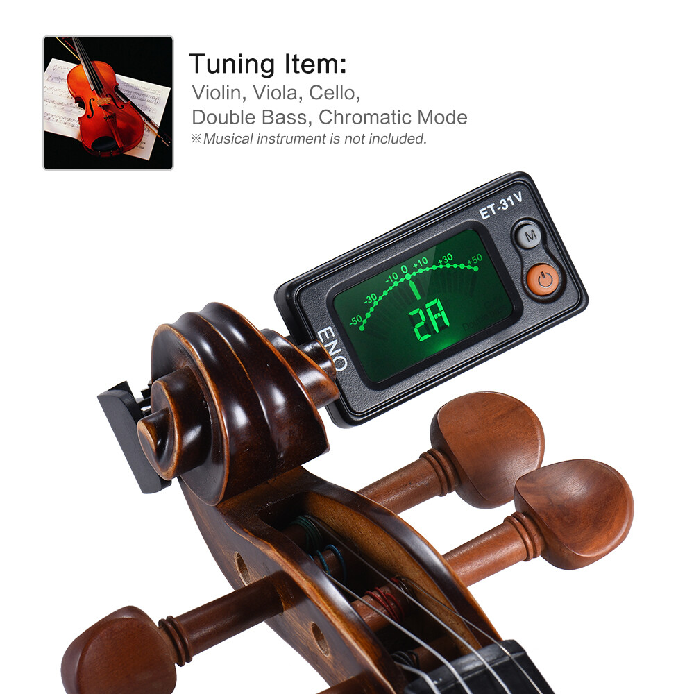eno Guitar Tuner ClipOn Tuner for Guitar, Ukulele and Violin