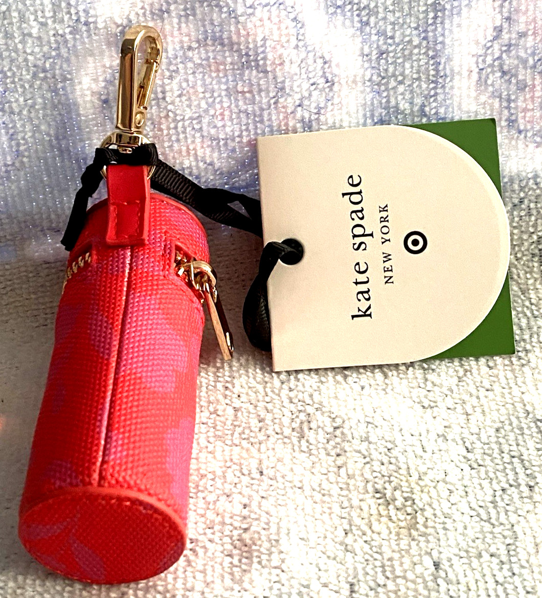 Kate Spade x Target Canvas Classic Rose Lipstick Bag Charm *NEW w/ TAG* thumbnail 3