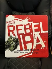 Sam Adams Rebel IPA Metal/ Tin Beer Tackard/ Sign/ Wall Decor/ Logo Barware