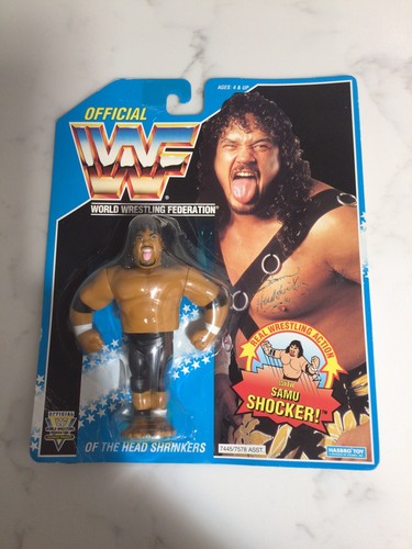 WWF WWE MOC HasbroSAMU OF THE HEADSHRINKERS SERIES...