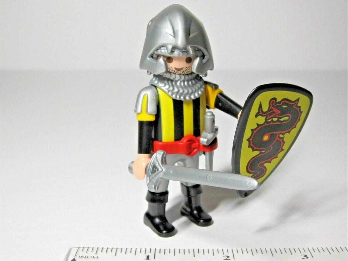 Playmobil 4440 5803 Figure Knight Helmet Chainmail Hair