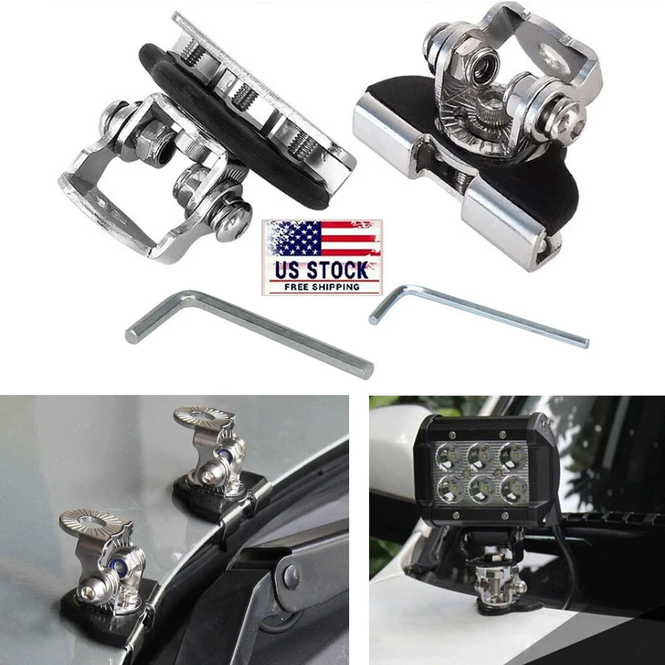 Универсальный держатель зажим кронштейн для крепления штанги светодиодного фонаря на стойку капота 2X A для бездорожья - Изображение 2 из 4
