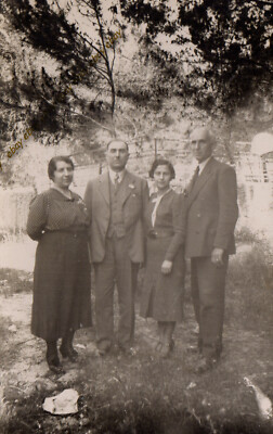 #44832 Greece 1950s. Two couples. Photo PC size RPPC