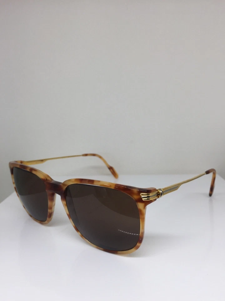 Nuevas gafas de sol Cartier Reflet vintage C. rojo tigre con chapado en oro 56 mm Francia Foto 2 de 4