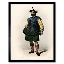 Painting Portrait Highland Clan Scotland Tartan Donchadh Duncan Mar Framed Print