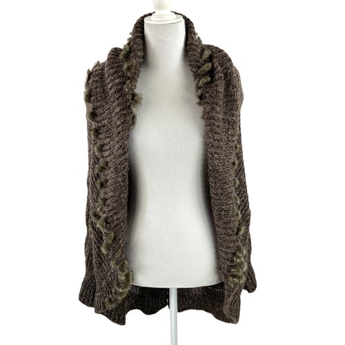 Tempo Paris Women's Faux Fur Trim Knit 