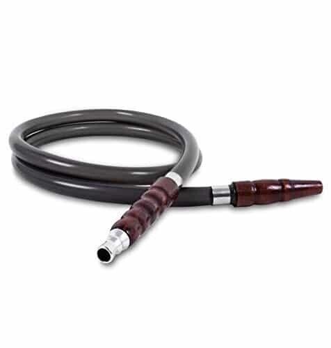 74″ Sahara Smoke Silicone Hookah Hose With Wooden Handle - Picture 1 of 1