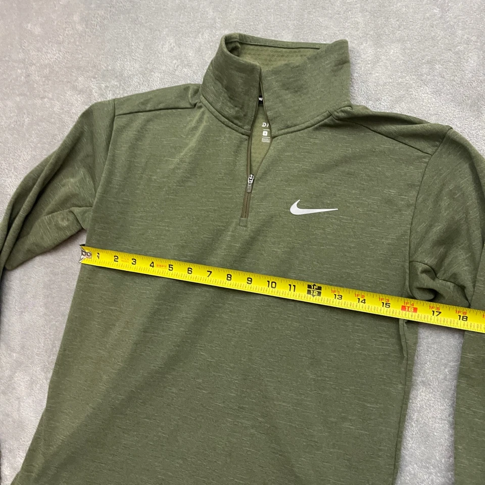 Nike Running Womens Therma Sphere Element 1/4 Zip Heather Green Small 928753 - Image 3 of 4