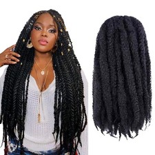 Ronsaen Marley Crochet Hair - 16 Inch 6 Packs 2 Hair Extensions 16 inch, 2-6P 