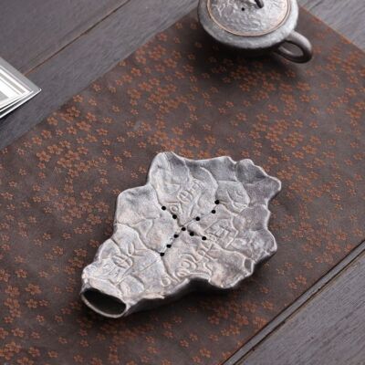 Vintage Ceramic Teapot Holder Chinese Style Tea Tray Mat Rustic Tea Accessory