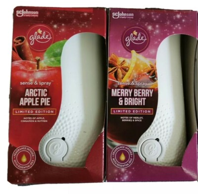 2x Glade Arctic Apple Pie Merry Berry & Bright Sense & Spray Halter & Nachfüller  