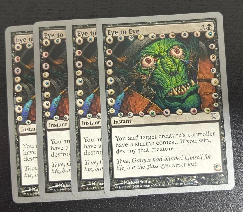 MTG 4X UNHINGED EYE TO EYE NM MAGIC THE GATHERING UNCOMMON BLACK INSTANT - Image 4 of 4