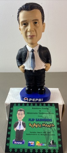 Minnesota Timberwolves NBA Flip Saunders Bobblehead (New) (SGA 2003) with Card