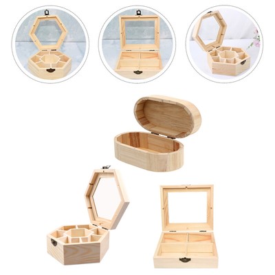 3pcs Schmuck Fall Veranstalter Schmuck Lagerung Container Unfinished Zeder Box