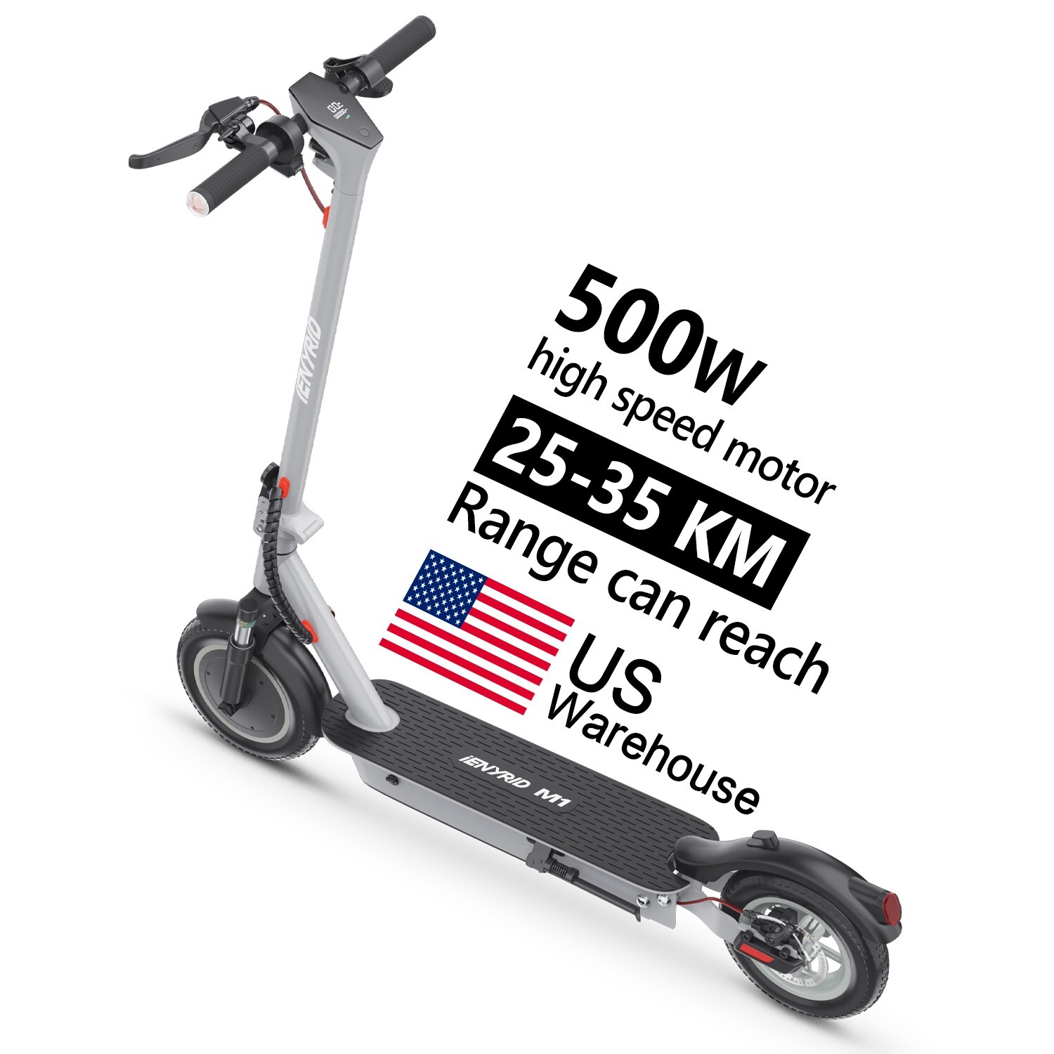 iENYRID ADULT ELECTRIC SCOOTER 500W Motor LONG RANGE 35KM HIGH SPEED 36V/12.5Ah