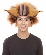 Cats Musical Brown White Color Short Straight Cats Musical Cosplay Wig ,HM-647A