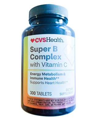 Super B Complex & Vitamin C  Energy & Immune Support 300 Tablets EXP 4/2025
