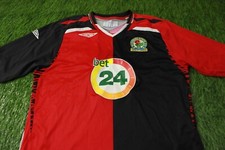 アンブロブラックバーン・ローヴァーズホームシャツLサイズ長袖 Size L Blackburn Rovers International Club Soccer Fan Shirts