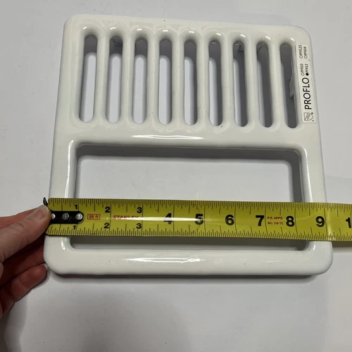 PROFLO PF912  9-1/2" White Porcelain Half Top Grate New in Box - Picture 6 of 8