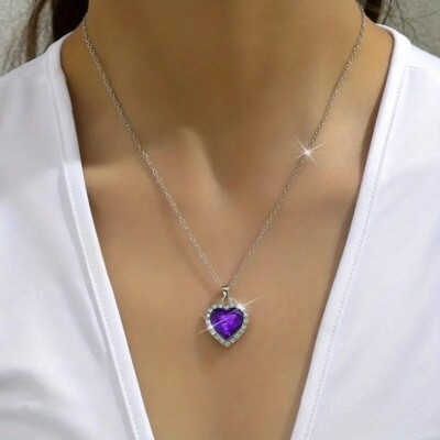 ネックレス・ペンダント VERY VINTAGE LILAC QUARTZ HEART PENDANT NECKLACE VERY VINTAGE LILAC QUARTZ HEART PENDANT NECKLACE