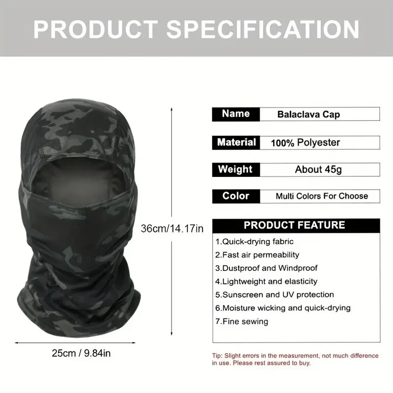 3 Pcs Tactical Balaclava Full Face Mask Scarf CS Wargame Hunting Bandana Hat US - Image 4 of 4