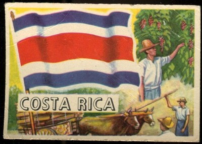 Trade Card, A&BC Kaugummi, FLAGGEN DER WELT, 1959, Std, Costa Rica, #14