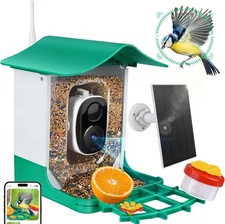 Smart Bird Feeder with Camera, 2K 3MP HD Wifi, AI Bird Species Recognition, Dual