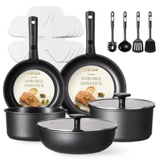 17Pcs Pots and Pans Set Non Stick, Cookware Set Detachable Handle, Nonstick I...
