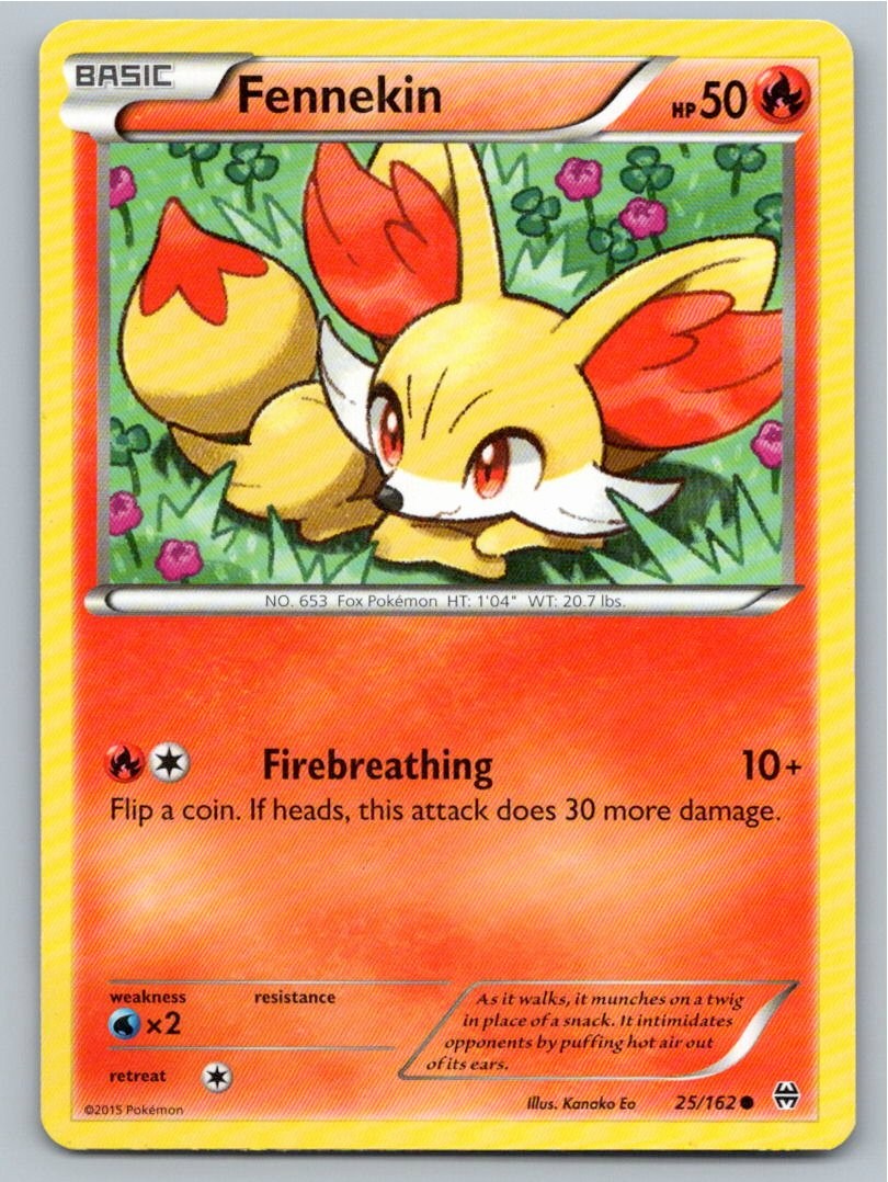 2015 POKEMON FENNEKIN BREAKTHROUGH 25/162 C NM A89388 FREE S&H