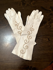 Vintage leather white gloves
