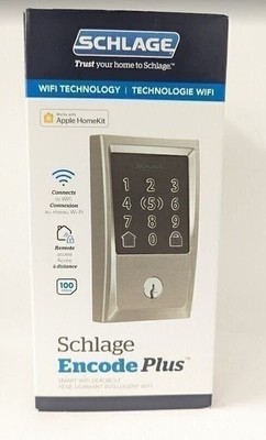 Schlage BE499WB CEN 619 Encode Plus WiFi Smart Deadbolt Satin Nickel
