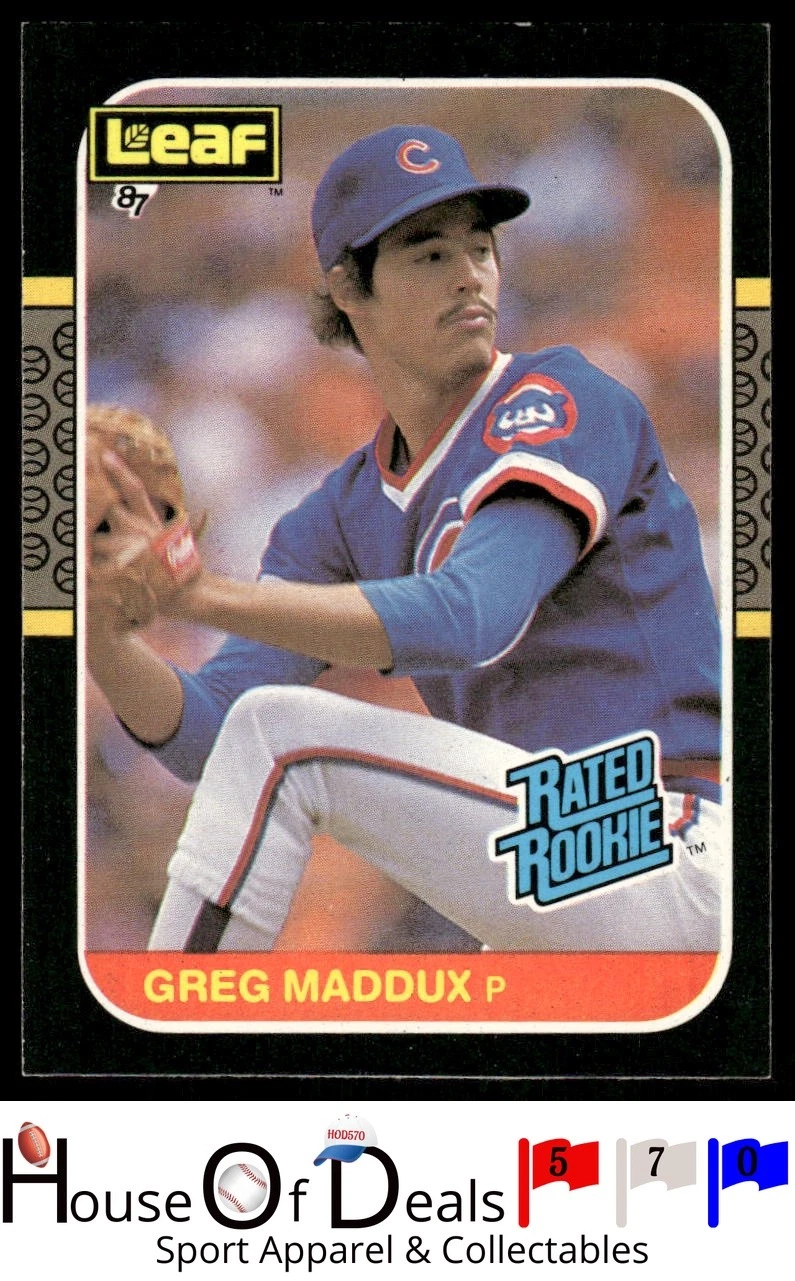 1987 Leaf #36 Greg Maddux Chicago Cubs Baseball Card RC Rookie