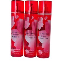 Bath  Body Works Japanese Cherry Blossom Fine Fragrance Mist Spray 8 oz Lot of3