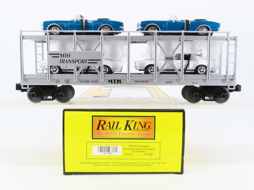 Transportador automático O27 3 rieles MTH RailKing 30-7666 #6767 con Ertl '67 Camero y Shelby | Zustand: Used