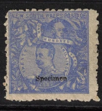 NEW SOUTH WALES Scott 88 Stanley Gibbons 264s Mint Hinged (1890) SPECIMEN