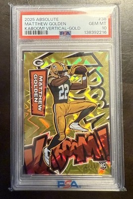 2025 Panini Absolute Matthew Golden Rookie Gold Kaboom Vertical