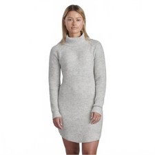 Kuhl Sienna Sweater Dress Long Sleeve Knit Cowl Neck Rib Ash Gray Women's Large