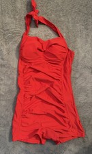 Red Halter Vintage Style Swimsuit Bathing Beauty Unbranded Large