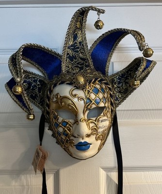 Full Size Maschera Del Galeone Hand Painted Jester Mask Made in Italy Venice