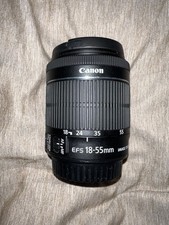 Canon Zoom Lens EF-S 18-55mm 1:3.5-5.6 IS STM -Read Description- With Both Caps