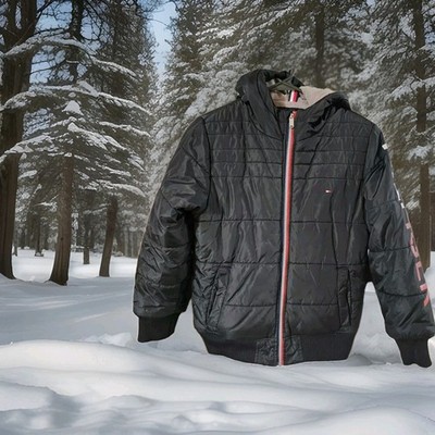 Tommy Hilfiger Kid's Boy's Jacket Size M ( 12- 14 ) Black Winter Coat