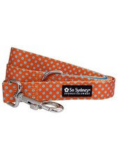 Orange  Turquoise Blue Polka Dots Nylon 5' Dog Leash