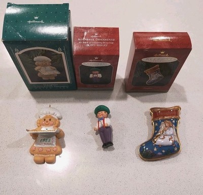 1988 Hallmark Keepsake Ornament Lot Son  Daughter Baker  Cookies Stocking In Box