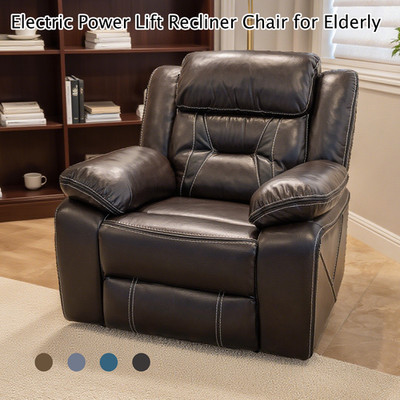 Power Lift Recliner Chair For Elderly, Livingroom Fabric Electric Sofa + Remote